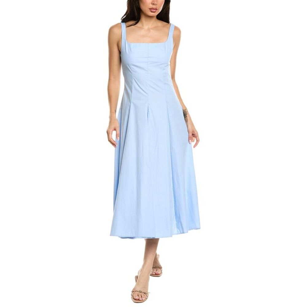 70/21 Womens Solid Midi Dress, Blue